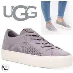 Ugg Women's Zilo Knit Soft Amethyst Sneakers Trainers Comfortable Flat Shoes Loafers Size 8 (Eu 39) New In Box The Zilo Knit Sneakers From Ugg Blend Breathability With Stylish Support For A Fun Look Any Time Of Day Paired With Everything From Jeans To Skirts And Shorts. Round-Toe Lace-Up Sneakers Heat-Embossed Ugg Logo; Branded Ugg Metal Eyelet; Metal Ugg Logo Lace Keeper Featuring A Smooth Knit Upper For Breathability, The Zilo Knit Incorporates Molded Cupsole Construction For Added Support Man Luxury Sporty Lace-up Shoes With Rubber Sole, Luxury Purple Sporty Sneakers, Luxury Sneakers With Metallic Logo And White Sole, Shorts Business Casual, Women Uggs, Ugg Outlet, Low Heel Flats, Club Outfits For Women, Flats Shoes Comfortable