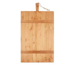 a wooden cutting board with a rope on it