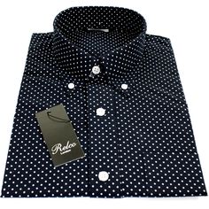 Relco Mens Navy Pin Dot Button Down Long Sleeved Shirt Mod Skin Retro 60s 70s This product data sheet is originally written in English. Menu Home About Us Returns View Feedback Add to Favourites Main Description             Classic Men's Polka Dot Patterned Long Sleeved Shirt Button Down Collar - 60's Style Twin Button Sleeve Cuff Sharp Neat Slim Fitting Look 100% Cotton            SIZE GUIDE       SMALL 36" TO 38" CHEST MEDIUM 38" TO 40" CHEST LARGE 40" TO 42" CHEST X-LARGE 42" TO 44"CHEST XX-L 60's Style, Retro 60s, Product Data Sheet, Long Sleeved Shirt, 60s Fashion, Sleeve Cuff, Polka Dot Pattern, Shirt Button, Mens Navy