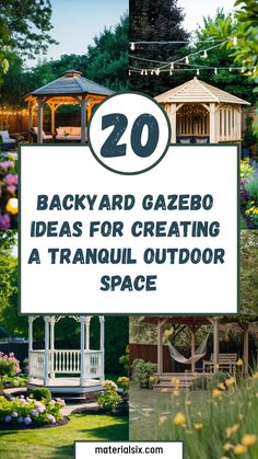 20 backyard gazebo ideas for creating a tranquil outdoor space. Yard Sheds, Outdoor Structure, Backyard Movie Nights, Wooden Gazebo