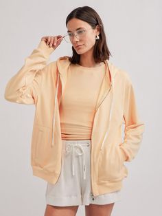 This is a casual and feminine jacket by NYLORA that is made out of high quality and sturdy material. With distinctive mood of the design and comfortable wear, you can style it for your casual daily outfit.- Two way zipper on the front- Color contrasting hoodie string- Unique and feminine mood Sporty Everyday Outerwear With Zipper Closure, Sporty Hooded Jacket With Zipper For Spring, Sporty Spring Hooded Jacket With Zipper, Sporty Spring Outerwear With Zip Cuffs, Modern Hooded Jacket With Zipper For Fall, Modern Long Sleeve Track Jacket For Spring, Casual Hoodie With Zip Cuffs For Fall, Casual Hooded Jacket With Zipper Closure, Trendy Hooded Loungewear Jacket