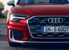 the front end of an audi car