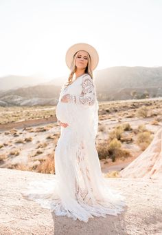 Lace Maternity Dress With Lace Bodice For Wedding, Maternity Wedding Dress With Lace Bodice, Wedding Maternity Dress With Lace Bodice, White Lace Maternity Dress For Wedding, Lace Maternity Wedding Dress With Scalloped Lace, White Lace Maternity Wedding Dress, White Lace Maternity Gown, Bohemian White Maternity Wedding Dress, Bohemian Wedding Maxi Dress With Scalloped Lace