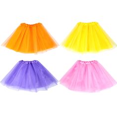 PRICES MAY VARY. 100% Rayon Imported Assorted Colors - 4PCS Tutu Skirts (featuring orange, yellow, pink and purple) One Size Fits Most - Length: 11", Waistline: 16", waistbands are elastic and stretchable to 25", suitable for girls 2-5 years old. Premium Quality - Our tutu skirt is made of 3 layers polyester tulle , anti-abrasion and crinkle-proof, easy and comfortable to wear, both hand and machine wash are applicable, colorfast and durable. Perfect Design - Our ballet tutus are stylish and att Game Birthday Party, Pink Party Theme, Ballet Tutus, Puppy Paw Prints, Game Birthday, Toddler Tutu, Banquet Decorations, Tutu Skirts, Multicolor Skirt