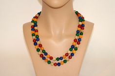 60s Retro Necklace with Large Colorful Beads - Vintage 1960s Colorful Necklace Big Beads - Big Candy Necklace - Vintage 1960s Necklace Retro by DressLikeAudrey on Etsy 1960s Necklace, Colorful Beaded Necklace, Spring And Summer Outfits, Retro Necklace, Candy Necklace, Candy Necklaces, Necklace Big, Colorful Necklace, 60s Retro