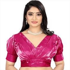 Pink and Majenta color Blouse in Organza Silk fabric with Thread work Luxury Pink Katan Silk Blouse Piece, Color Blouse, Maroon Color, Thread Work, Red Blouses, Casual Blouse, Silk Fabric, Thread, Silk