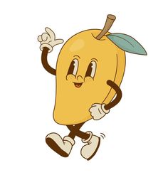 a cartoon banana is running and smiling