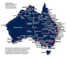 a map with all the major cities and roads in australia on it's side