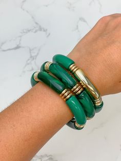 Mix with other styles, or stack all 3! Resin; Base Metal With Gold Accents Stretch - One Size Fits Most Rose Gold Cuff Bracelet, Alex And Ani Bangles, Tube Bracelet, Pandora Gold, Acrylic Tube, Faux Pearl Bracelet, Bangle Bracelet Set, Open Bangle, Gold Bracelet Cuff