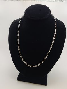 925 Silver Textured Paperclip Chain Necklace Item w #3367 Clean and in good condition  18 inched long with a Lobster claw Marked 925 4.9 grams Welcome to Westgate Jewels!! We specialize in vintage estate, designer, and fine jewelry. Our shop consists of items that are estate, antique, and / or vintage conditions unless otherwise noted. This means that most items are prior owned and may have some imperfections such as light scratches, scuffs, and / or patina. Our items are cleaned and polished pr Silver Cable Chain Necklace For Formal Occasions, Formal Silver Cable Chain Necklace, Formal Chain Link Necklace With Sterling Silver Clasp, Silver Link Chain Necklace For Formal Events, Silver Link Chain Necklace For Formal Occasions, Formal Silver Link Chain Necklace, Classic Chain Necklace With Sterling Silver Oval Link Clasp, Sterling Silver Paperclip Chain Necklace For Formal Events, Sterling Silver Paperclip Chain Necklace For Formal Occasions