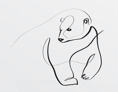 a line drawing of a bear on a white background with the outline of it's body