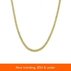 in stock Macy's Oval Gold Jewelry, Classic Gold Jewelry From Macy's, Macy's Classic Gold Jewelry, Yellow Gold Round Chain Necklace With Box Chain, Yellow Gold Box Chain Jewelry, Yellow Gold Jewelry With Box Chain, Luxury Wheat Chain Jewelry, Macy's Luxury Yellow Gold Jewelry, Fine Jewelry Yellow Gold Box Chain Necklace