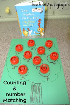 counting and number matching game for toddlers to play with the dr seuss book