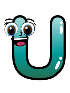 the letter u with eyes and mouth