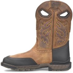 Stay dry and protected in style with these Men's 11" Waterproof Wide Square Toe Composite Toe Lug Roper boots. Crafted with a rugged Thomas Brown Leather Upper, these boots feature a Composite Safety Toe and Scuff Guard Heel & Vamp Overlay for extra durability. The Wide Square Toe design ensures a comfortable fit, while the Mesh Lining with a Waterproof Membrane keeps your feet dry. They're Electrical Hazard Rated and 100% Non-Metallic, offering peace of mind on the job. The ag8 Dual-Density PU Waterproof Safety Boots With Snip Toe, Waterproof Snip Toe Safety Boots, Durable Western Style Waterproof Safety Boots, Durable Western Waterproof Boots For Safety, Western Waterproof Boots With Reinforced Toe For Safety, Western Style Durable Waterproof Boots For Safety, Western Style Impact Resistant Work Boots For Outdoor, Western Style Impact Resistant Waterproof Boots For Outdoor, Durable Snip Toe Work Boots For Outdoor