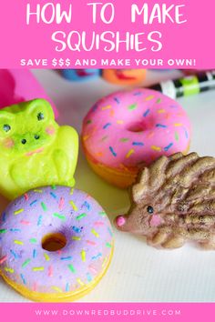 donuts with sprinkles and hedgehog figurines in front of them