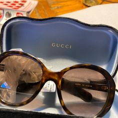 Gucci Sunglasses For Women In Havanna Print. Glasses Come With Hard Shell Carrying Case With Silk Cover For Glass S Designer Tinted Sunglasses For The Beach, Designer Sunglasses With Gradient Lenses For The Beach, Casual Brown Gucci Sunglasses, Designer Sunglasses With Gradient Lenses For Beach, Designer Tinted Sunglasses For Beach, Designer Gucci Sunglasses For The Beach, Designer Gucci Sunglasses For Beach, Brown Gucci Shield Sunglasses With Tinted Lenses, Gucci Brown Sunglasses With Glass Lenses