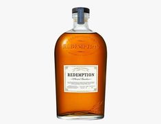 a bottle of redemption bourbon on a white background