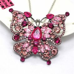 Condition: 100% Brand New Quantity: 1 Pc Chain Length: 27.5 Inches Pendant: 3.1*2.6cm length:64cm（1inch = 2.54cm） 1 Inch=2.54 cm Fashion Women Rhinestone Pink Butterfly Crystal Pendant Sweater Necklace Condition: 100% Brand New Quantity: 1 Pc Chain Length: 27.5 Inches Pendant: 3.1*2.6cm length:64cm（1inch = 2.54cm） 1 Inch=2.54 cm   PaymentShippingReturnsAbout usContact us Payment I only support paypal payment. Hope to receive your payment within 5 days. Shipping Items will be shipped within 1 business days after the payment clearing from HongKong Post Office .. Items were sent out before14:00 CTTevery working day(Monday-Saturday)as soon as you pay for it at that day.It usually takes15working days-30 daysto arrive. Note：7-14days to USA with Tracking number Country Deliver Time Working days ( Aesthetic Jewellery, Butterfly Crystal, Vintage Jewelry Repurposed, Sweater Necklace, Chappell Roan, Repurposed Jewelry, Office Items, Note 7, Costume Jewelry Necklaces