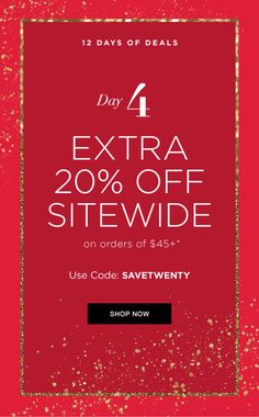 an extra 20 % off site for the holiday sale