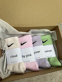 Brand new Nike crew socks hand dyed Size 2-4 5-8 and 8-11 uk sizes in box with labels Nike Socks Colorful, Cute Socks For Women, Cute Nike Socks, Nike Socks Aesthetic, Nike Socks Women, Nike Socks Outfit, Custom Nike Socks, Nike Crew Socks, Nike Clothes