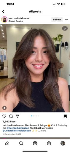 Brunette Choppy Layers, Medium Brown Asian Hair, Mid Length Hair Asian Straight, Asian Mid Length Hair With Layers, Mid Brunette Hair, Asian Haircut Layers, Long Bob Haircuts For Thick Hair Shoulder Length Medium Layered, Brunette Mid Length Hair Layers