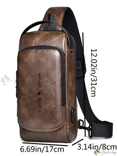 Bird in Bag - Timeless Travel Companion Backpack Bag With USB Port Brown Leather-backed Chest Bag For Travel, Casual Leather Backpack With Anti-theft Pocket For Travel, Travel Leather Chest Bag With Anti-theft Pocket, Leather Chest Bag With Anti-theft Pocket For Travel, Small Sling Bag, Military Travel Bags With Adjustable Strap, Travel Storage Bag, Adjustable Bag, Travel Storage