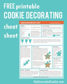 the free printable cookie decorating sheet