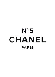 the logo for no 5 chanel paris, which has been changed to black and white