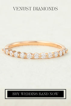 an image of a wedding band with diamonds on it and the words, buy wedding band now