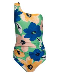 Our Cascade One Piece is the "sisterhood of traveling pants" in a swimsuit but now in the boldest floral print you've ever seen, Sea Floral! The popular one-shoulder style with side ruching and a wide strap offers a flattering fit for EVERY. BODY. TYPE, especially long torsos. MIX & MATCHSHOP SEAS THE DAY COLLECTION FITTrue to sizeSize down if between sizesSnug when dryHigh coverageMedium supportMaternity friendly (size up one size)FEATURESBuilt-in bra with removable soft cupsFully lined with bu Floral Cascade, The Sisterhood, Seas The Day, Bold Floral Print, Beautiful Sea, Long Torso, Wide Straps, One Piece Swimsuit, Floral Pattern