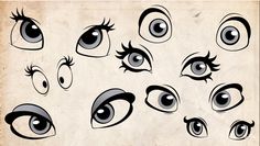 an old paper with many different eyes