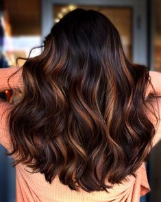 Golden Auburn Balayage for Brunettes Hair Color For Golden Brown Eyes, Mocha Brown With Caramel Highlights, Natural Brunette, Winter Hair Colors, Amber Hair, Beige Hair, Icy Blonde Hair