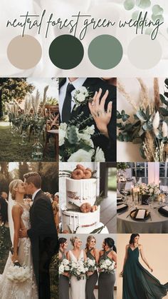 a collage of photos with different wedding colors