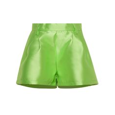 Lime, satin finish, pleated detail, dart details, curved design waist, side zip closure, two slanted side pockets and above the knee length. Composition 100% polyesterComposition: Poliestere, 100% Summer Satin Short Bottoms, Short Satin Bottoms For Summer, Short Length Satin Bottoms For Summer, Satin Shorts For Spring, Spring Satin Shorts, Spring Satin Bottoms In Short Length, Summer Party Bottoms With Pleated Waist, Chic Green Satin Bottoms, Fitted Satin Short Length Bottoms