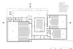 the floor plan for an auditorium with rows of seats in it and numbers on each side