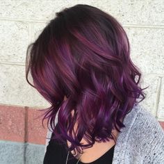 Purple Hair Color Ideas, Cheveux Oranges, Purple Hair Color, Lilac Hair, Balayage Hair Dark, Lavender Hair, Beautiful Hair Color