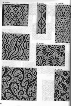 an image of different patterns in the form of squares and rectangles on white paper