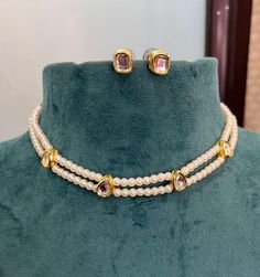 Hey, Welcome to our shop! Sabyasachi Inspired Parineeti Chopra Manish Malhotra Royal High Quality Brass Gold Plated Single Layer kundan Golden Choker necklace set with earrings ,punjabi wedding,pakistani nikaah jewellery, bridal set Indian Wedding Bollywood Bridal Style Fine Quality / Engagement Jewelry / Statement Jewelry Set/ Dangler Earring For Women And Girl/ Best For Anniversary / Birthday / Valentine's Day.  < 1 DAY ITEM SHIPMENT | 7-8 Days Delivery TIME> About our Jewellery - Classic, Brilliant & Elegant. We deal in all type of Premium Indian Bollywood Jewellery. * AD Jewelry set * Kundan Necklace * Polki Jewellery * Uncut Jewellery * AD Ring * AD Bangles * AD Pendant Set * Pachi Kundan & many more.. * All our products are made with high-quality stones, the intricate texture and des Formal Kundan Necklace With Cutdana For Festive Occasions, Formal Kundan Cutdana Necklace For Diwali, Pearl Drop Necklace For Diwali Party, Pearl Necklace For Diwali Party, Party Pearl Necklace For Diwali, Diwali Party Pearl Drop Necklace, Elegant Bridal Necklace With Meenakari For Party, Elegant Stone Work Choker For Diwali, Elegant Meenakari Bridal Necklace For Parties