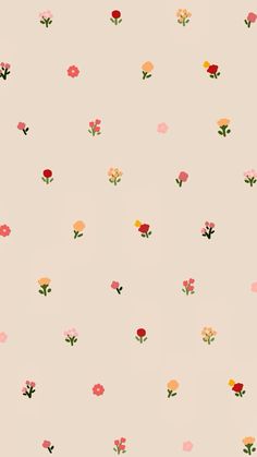 a pink wallpaper with flowers on it