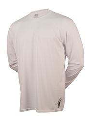 a white long sleeved shirt with an image of a bird on the front and back