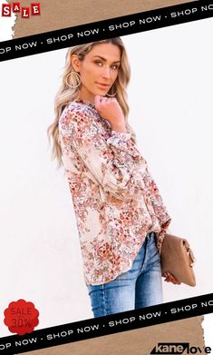 Floral Print Ruffled Neckline Puff Sleeve Blouse Ruffled Neckline, Puff Sleeve Blouse, Elevate Your Style, Your Style, Puff Sleeve, Sleeve Blouse, Floral Print, Floral Prints, Floral