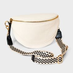 Head out in on-trend style by carrying the Belt Bag from Universal Thread™. Designed in half circle shape, this bag comes with an interior pocket and an exterior slip pocket to help carry your belongings along. The zipper closure helps keep the contents secure, while the adjustable strap allows for easy crossbody wear. Universal Thread™: Found exclusively at Target. Trendy Saddle Shoulder Bag With Zipper Closure, Trendy Saddle Bag With Zipper Closure For Everyday Use, Trendy Saddle Bag With Zipper For Everyday, Trendy Saddle Bag With Zipper For Travel, Trendy Travel Saddle Bag With Zipper Closure, Trendy Travel Saddle Bag With Zipper, Beige Belt Bag With Zipper Closure For Everyday Use, Beige Belt Bag With Zipper Pocket For On-the-go, Cute Crossbody Bags