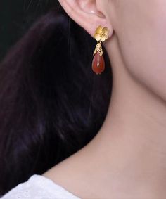 DIY Red Ancient Silver Inlaid Agate Floral Drop EarringsMade of fine Ancient Silver Inlaid Agate Floral.Measurement: 2.3cm/0.897" * 0.8cm/0.312". Matches easily with daily hairstyle, dresses & Shirts Drop Earrings Diy, Long Knitted Dress, Daily Hairstyles, Earrings Diy, Long Knit, Jacquard Knit, Diy Shoes, Knit Sweater Dress, Winter Sweaters