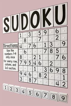 a sudoku board with numbers on it and the word sudoku written in black