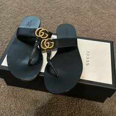 Used Gucci Sandals 38.5 I Wear A Size 8 For Reference Gucci Sandals, Shoes Gucci, Gucci Black, Gucci Shoes, Women's Shoes Sandals, Shoes Sandals, Gucci, Women Shoes, Sandals