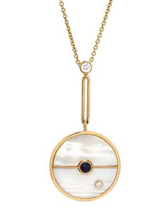 Signature White Mother of Pearl and Blue Sapphire Compass Yellow Gold Pendant Necklace | Ylang 23 Compass Pendant, Celestial Necklace, Compass Necklace, Yellow Gold Necklace, Friend Necklaces, Yellow Gold Pendants, 로고 디자인, Gold Jewelry Fashion, Metal Necklaces