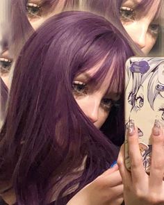 Punk Japanese, Mal Bertha, 2000s Y2k Aesthetic, Y2k Aesthetic Grunge, Japanese 2000s, Dark Purple Hair, Plum Hair, Hair Color Purple