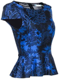 Fitted Peplum Evening Top, Blue Fitted Top For Party, Elegant Fitted Blue Tops, Stacey Bendet, Life Of The Party, Buy Shoes Online, Bold And Beautiful, Fitted Skirt, Cut Design