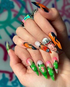 Dragon Ball Z Nails, Anime Nail, Naruto One Piece, Eyelash Technician, Nail Swag, Fashion Aesthetics